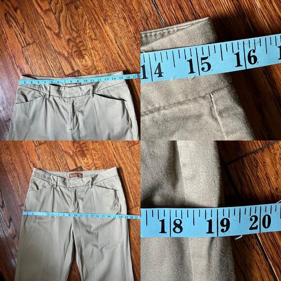 90s Vintage Lee Jeans Chino Pants Size 6 Khaki Beige Dress PETITE Bootcut Office - Picture 7 of 16